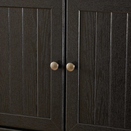 72-Inch Black MDF Storage Cabinet With 8 Doors - Omega Lifestyles