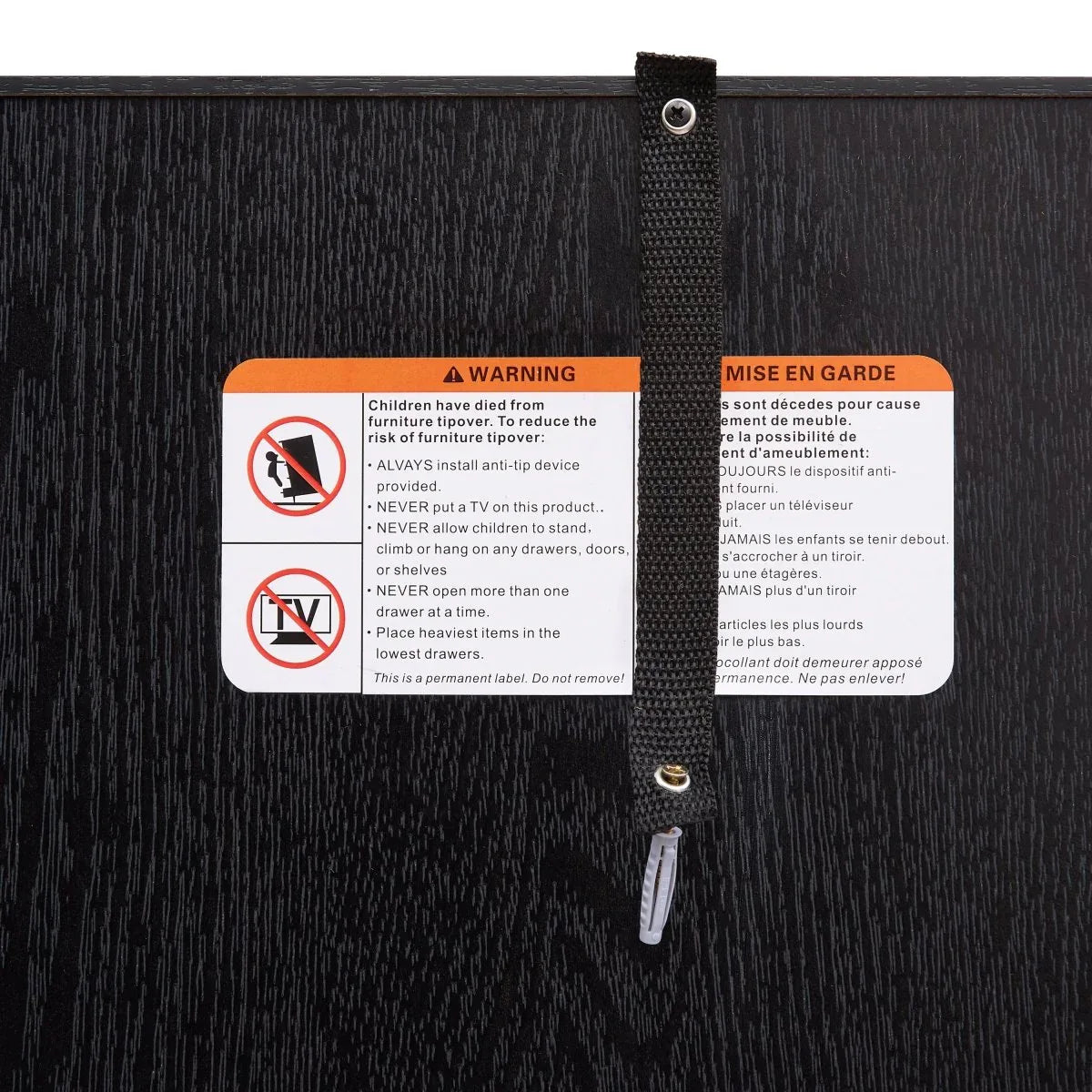 72-Inch Black MDF Storage Cabinet With 8 Doors - Omega Lifestyles