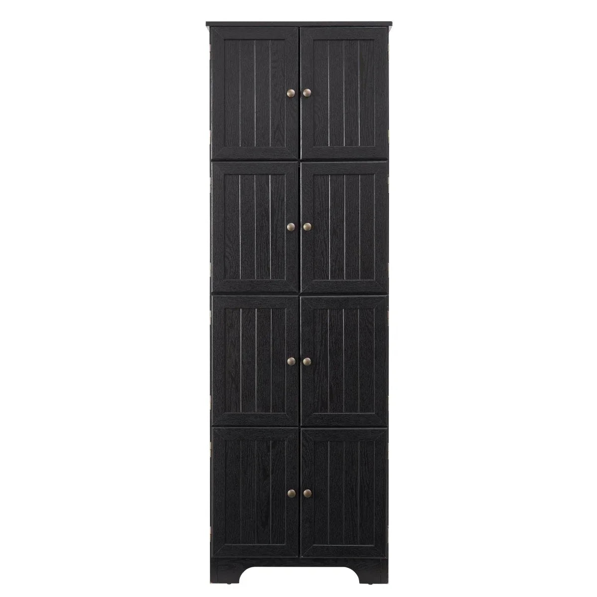 72-Inch Black MDF Storage Cabinet With 8 Doors - Omega Lifestyles