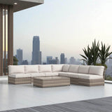 8 - Piece Weather - Resistant Mixed Gray Wicker Patio Seating Set - Driftwood - Omega Lifestyles