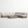 8 - Piece Weather - Resistant Mixed Gray Wicker Patio Seating Set - Driftwood - Omega Lifestyles