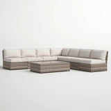 8 - Piece Weather - Resistant Mixed Gray Wicker Patio Seating Set - Driftwood - Omega Lifestyles