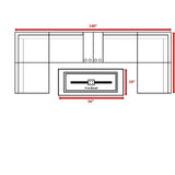 9 - Piece Modular Wicker Outdoor Seating Group With Fire Pit - Driftwood - Omega Lifestyles