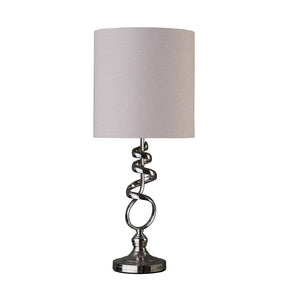 Abstract 21.5-Inch Brushed Silver Metal Table Lamp - Omega Lifestyles