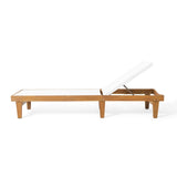 Acacia Wood Outdoor Mesh Teak Finish Chaise Lounge - Driftwood - Omega Lifestyles