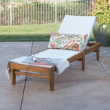 Acacia Wood Outdoor Mesh Teak Finish Chaise Lounge - Driftwood - Omega Lifestyles