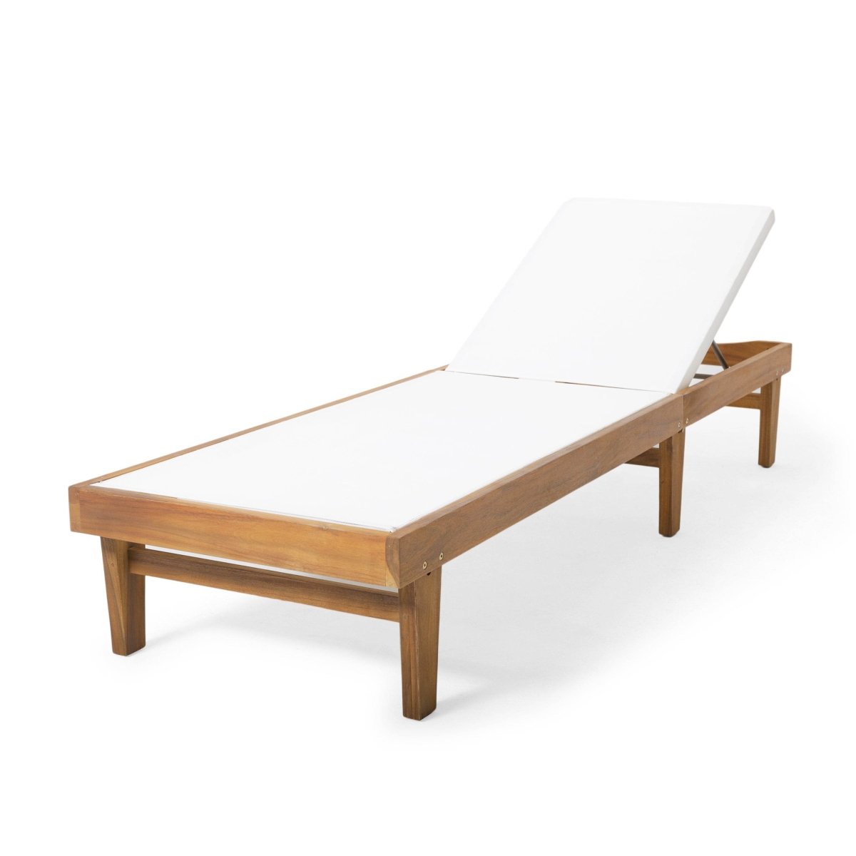 Acacia Wood Outdoor Mesh Teak Finish Chaise Lounge - Driftwood - Omega Lifestyles