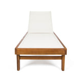 Acacia Wood Outdoor Mesh Teak Finish Chaise Lounge - Driftwood - Omega Lifestyles