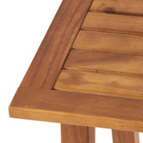 Acacia Wood Teak Outdoor Slatted Side Table - Driftwood - Omega Lifestyles