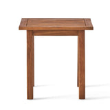 Acacia Wood Teak Outdoor Slatted Side Table - Driftwood - Omega Lifestyles