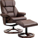 Adjustable Faux Leather Swivel Recliner Chair With Ottoman - Omega Lifestyles