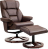 Adjustable Faux Leather Swivel Recliner Chair With Ottoman - Omega Lifestyles