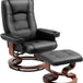 Adjustable Faux Leather Swivel Recliner Chair With Ottoman - Omega Lifestyles