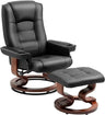 Adjustable Faux Leather Swivel Recliner Chair With Ottoman - Omega Lifestyles
