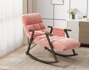 Adjustable Velvet Upholstered Folding Rocking Chair - Omega Lifestyles