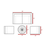 All - Weather 5 - Piece Rattan Sectional Lounge Set With Fire Pit - Driftwood - Omega Lifestyles