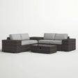 All - Weather Espresso Wicker Outdoor Sectional Sofa Set - Driftwood - Omega Lifestyles
