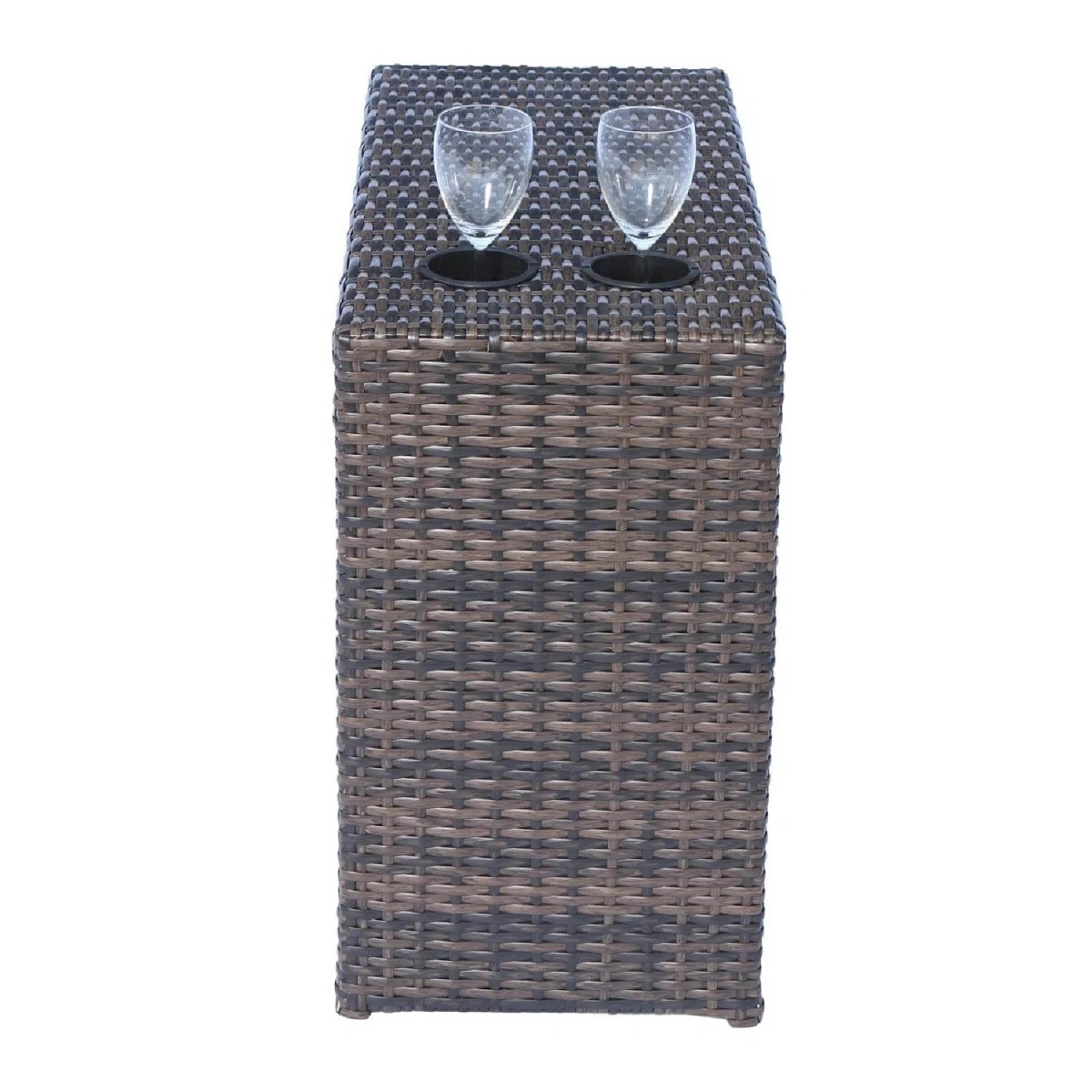 All - Weather Wicker 4 - Piece Outdoor Sectional Seating Set - Driftwood - Omega Lifestyles