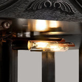 Antique Black Glass Corner Curio Cabinet With Lighting - Omega Lifestyles