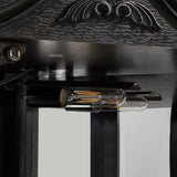 Antique Black Glass Corner Curio Cabinet With Lighting - Omega Lifestyles