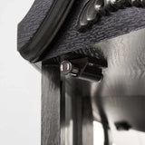 Antique Black Glass Corner Curio Cabinet With Lighting - Omega Lifestyles