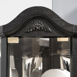 Antique Black Glass Corner Curio Cabinet With Lighting - Omega Lifestyles