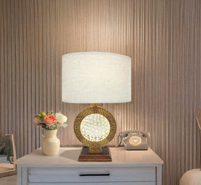 Antique Polyresin Table Lamp With Floating Crystal Decor - Omega Lifestyles