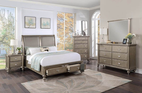 Antique Silver Solid Wood Contemporary Dresser With Mirror - Sleep Galleria