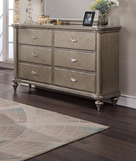 Antique Silver Solid Wood Contemporary Dresser With Mirror - Sleep Galleria