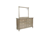 Antique Silver Solid Wood Contemporary Dresser With Mirror - Sleep Galleria
