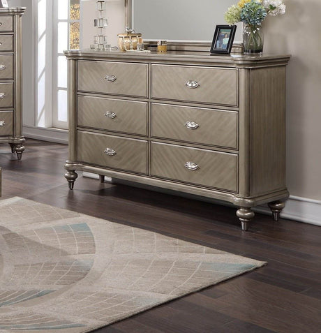Antique Silver Solid Wood Contemporary Dresser With Mirror - Sleep Galleria