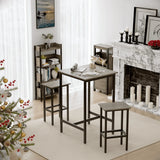 Bar Table Set With 2 Grey MDF Stools - Omega Lifestyles