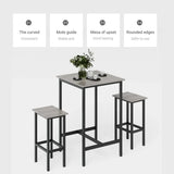 Bar Table Set With 2 Grey MDF Stools - Omega Lifestyles