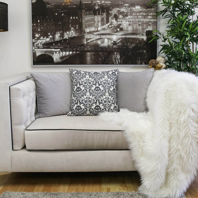 Baroque Skull 20x20 Inch Polyester Throw Pillow - Omega Lifestyles