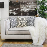 Baroque Skull 20x20 Inch Polyester Throw Pillow - Driftwood - Omega Lifestyles