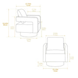 Beige Boucle 360-Degree Swivel Accent Chair - Omega Lifestyles