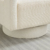Beige Boucle 360-Degree Swivel Accent Chair - Omega Lifestyles