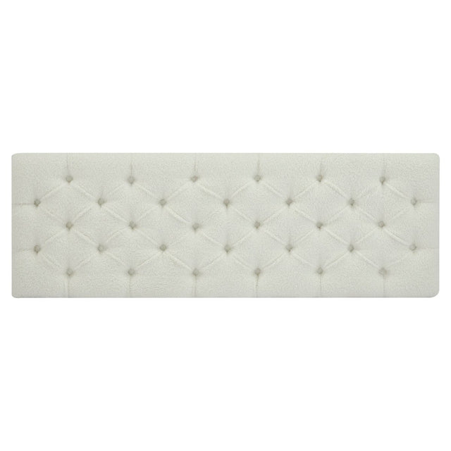 Beige Boucle Storage Ottoman Bench With Foam Cushion - Omega Lifestyles