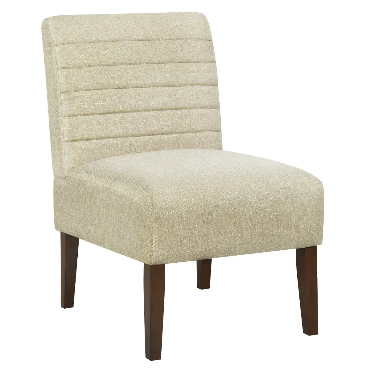 Beige Modern Armless Accent Chair With Tufted Upholstery - Omega Lifestyles