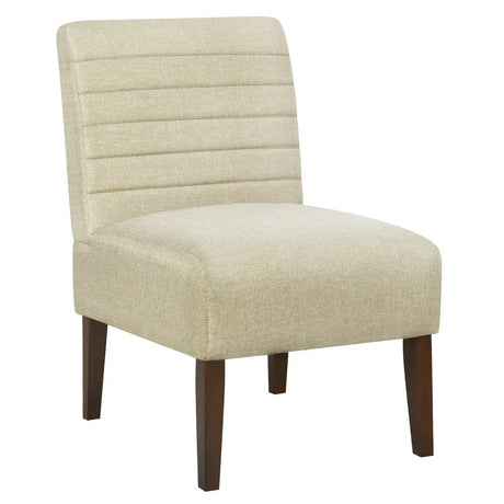Beige Modern Armless Accent Chair With Tufted Upholstery - Omega Lifestyles