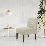 Beige Modern Armless Accent Chair With Tufted Upholstery - Omega Lifestyles