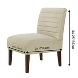 Beige Modern Armless Accent Chair With Tufted Upholstery - Omega Lifestyles