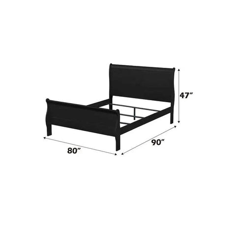 Black Finish Modern 2-Piece Bedroom Furniture Set - Omega Lifestyles