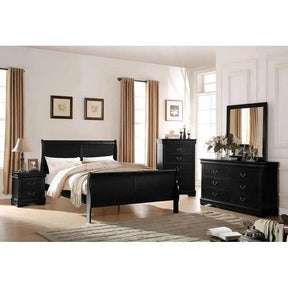 Black Finish Modern 2-Piece Bedroom Furniture Set - Omega Lifestyles