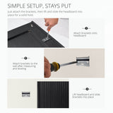 Black Woodgrain Solid Wood Farmhouse King Headboard - Driftwood - Omega Lifestyles