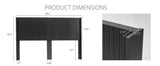Black Woodgrain Solid Wood Farmhouse King Headboard - Driftwood - Omega Lifestyles