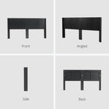 Black Woodgrain Solid Wood Farmhouse King Headboard - Driftwood - Omega Lifestyles