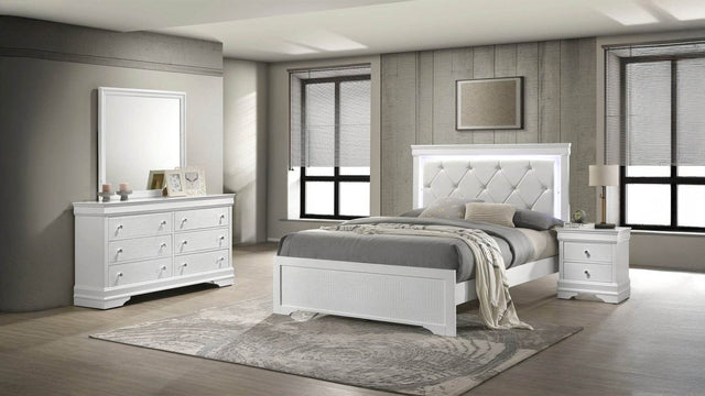 Blaze Modern 4-Piece Bedroom Set With LED Bed Frame - Omega Lifestyles