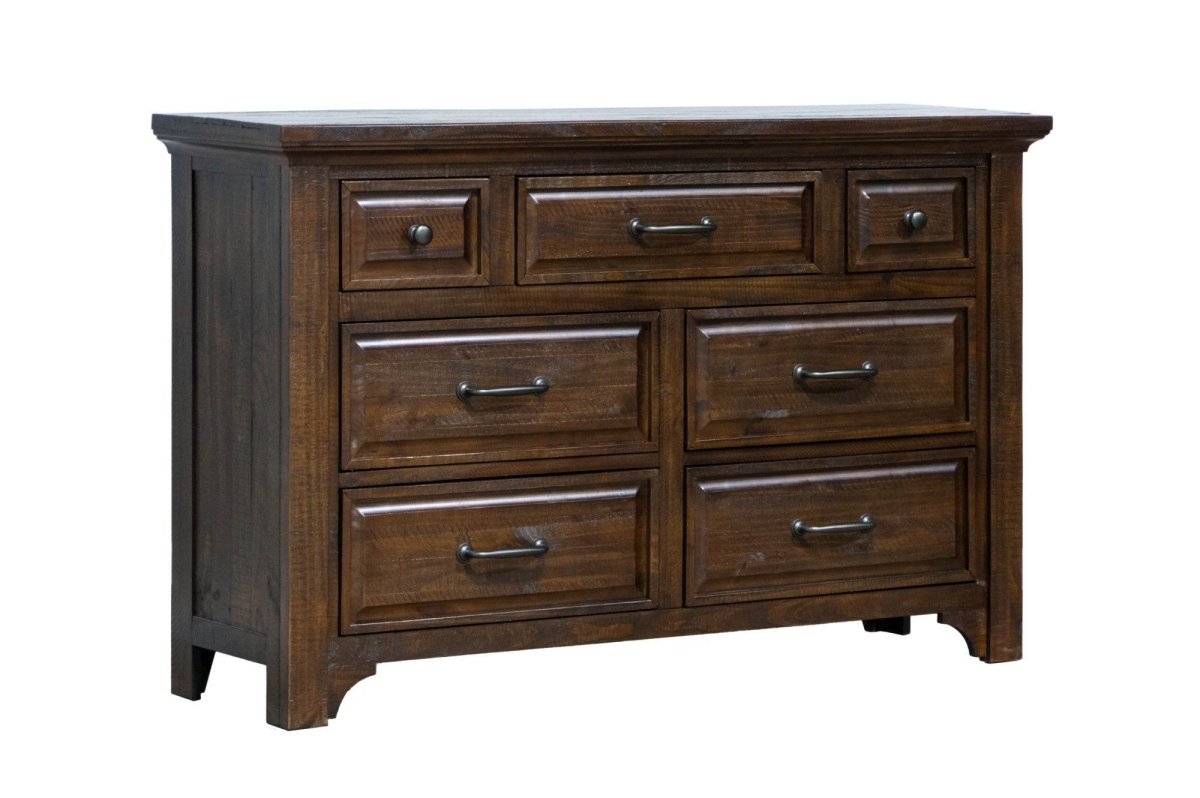 Brown 7 - Drawer Engineered Wood Traditional Style Dresser - Driftwood - Omega Lifestyles