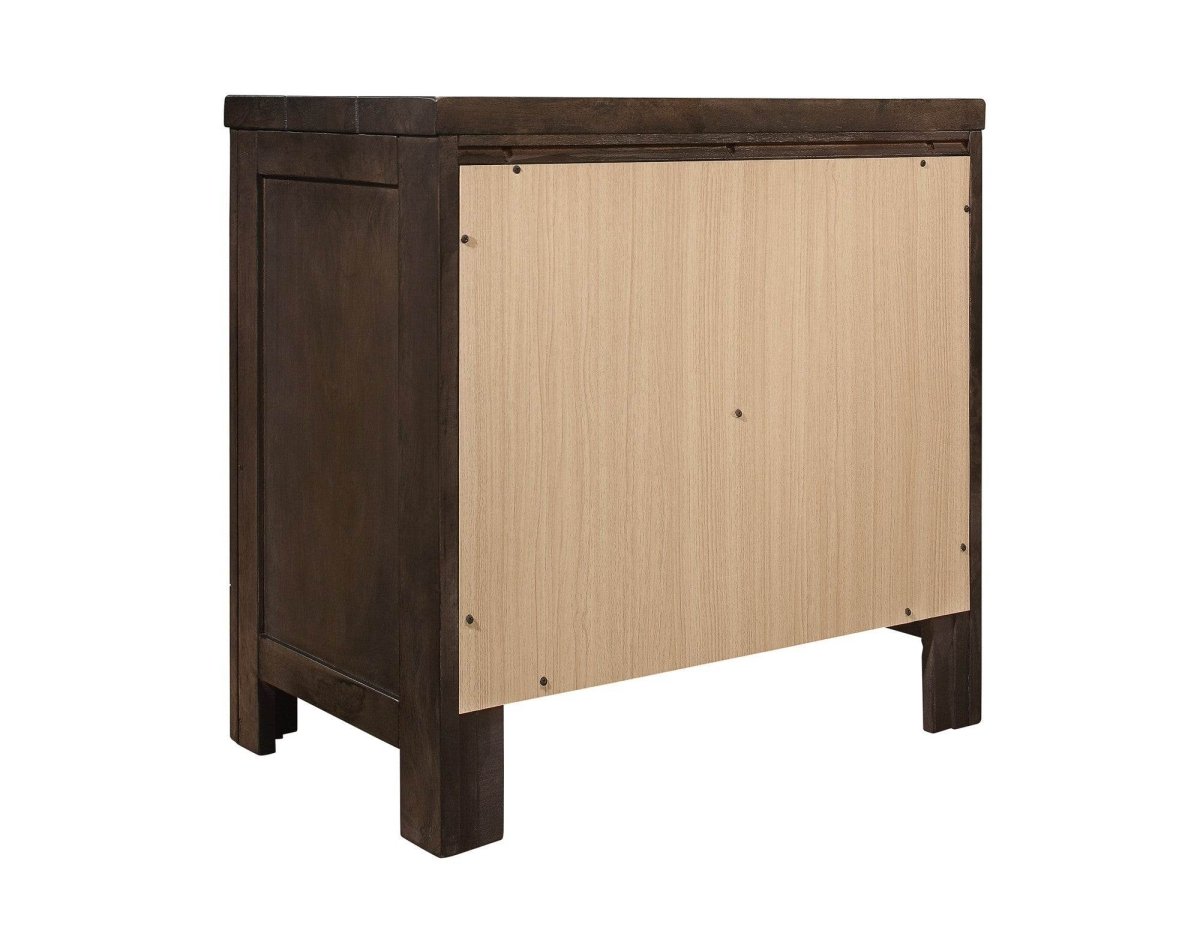 Brown Engineered Wood 2 - Drawer Modern Rustic Nightstand - Driftwood - Omega Lifestyles